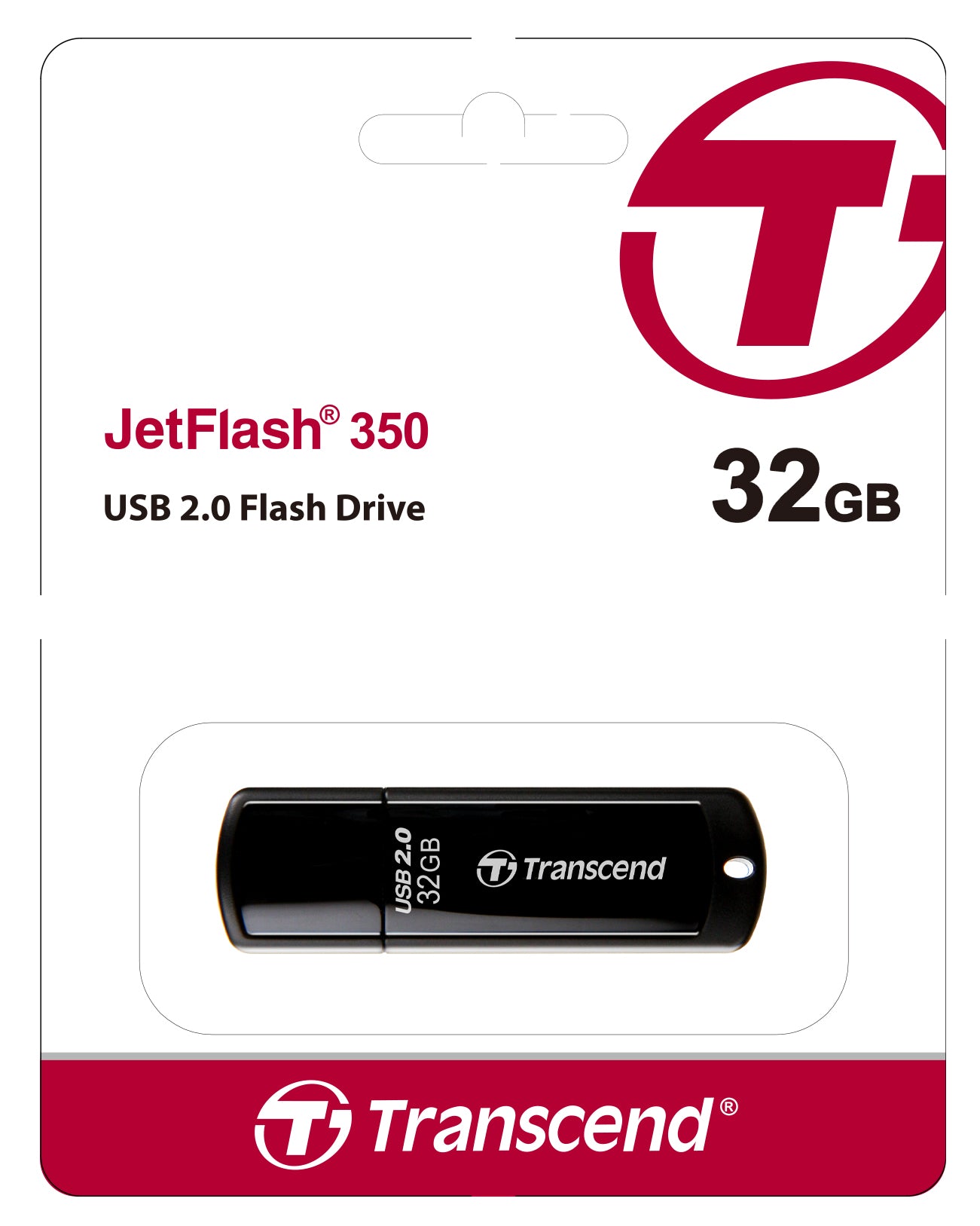 Transcend JetFlash 350 32GB USB 2.0 Flash Drive Black