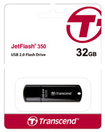 Transcend JetFlash 350 32GB USB 2.0 Flash Drive Black