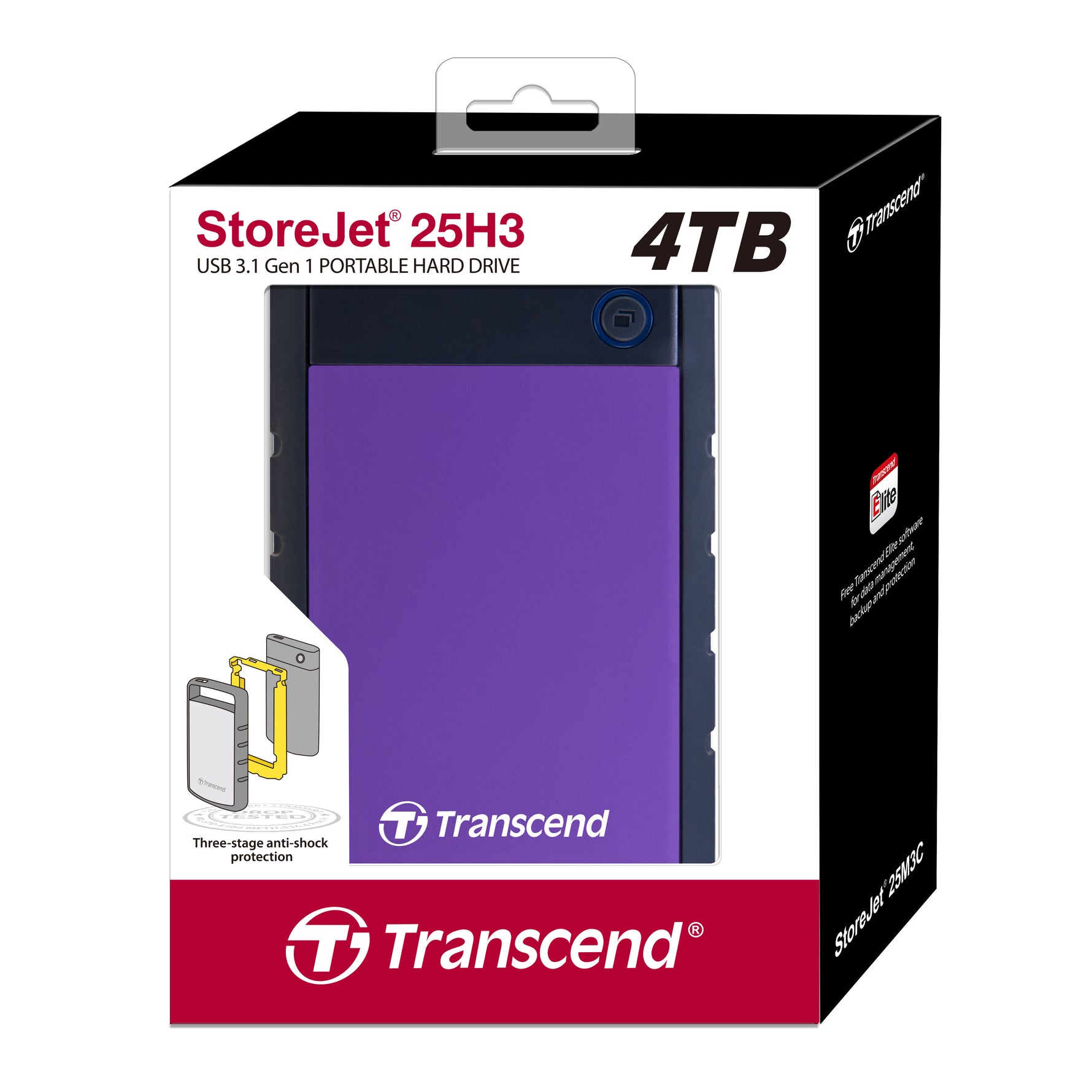 Transcend StoreJet 25H3 4TB Portable Hard Drive Purple