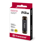 Transcend ESD310C 512GB Portable SSD USB-C and USB-A Black