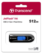 Transcend JetFlash 790 512GB USB 3.1 Gen 1 Flash Drive Black