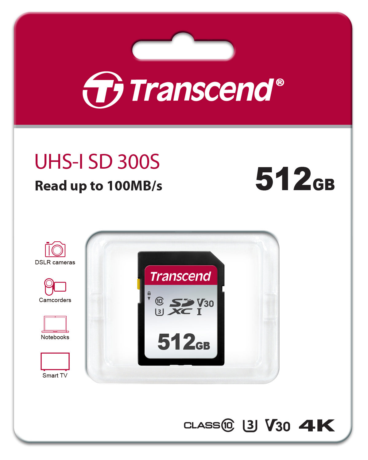 Transcend 300S 512GB SDXC UHS-I U3 V30 Memory Card