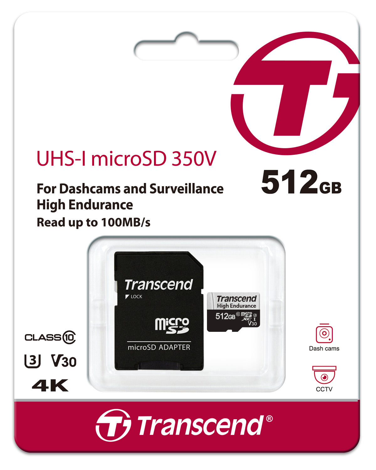 Transcend 350V 512GB microSDXC High Endurance Memory Card