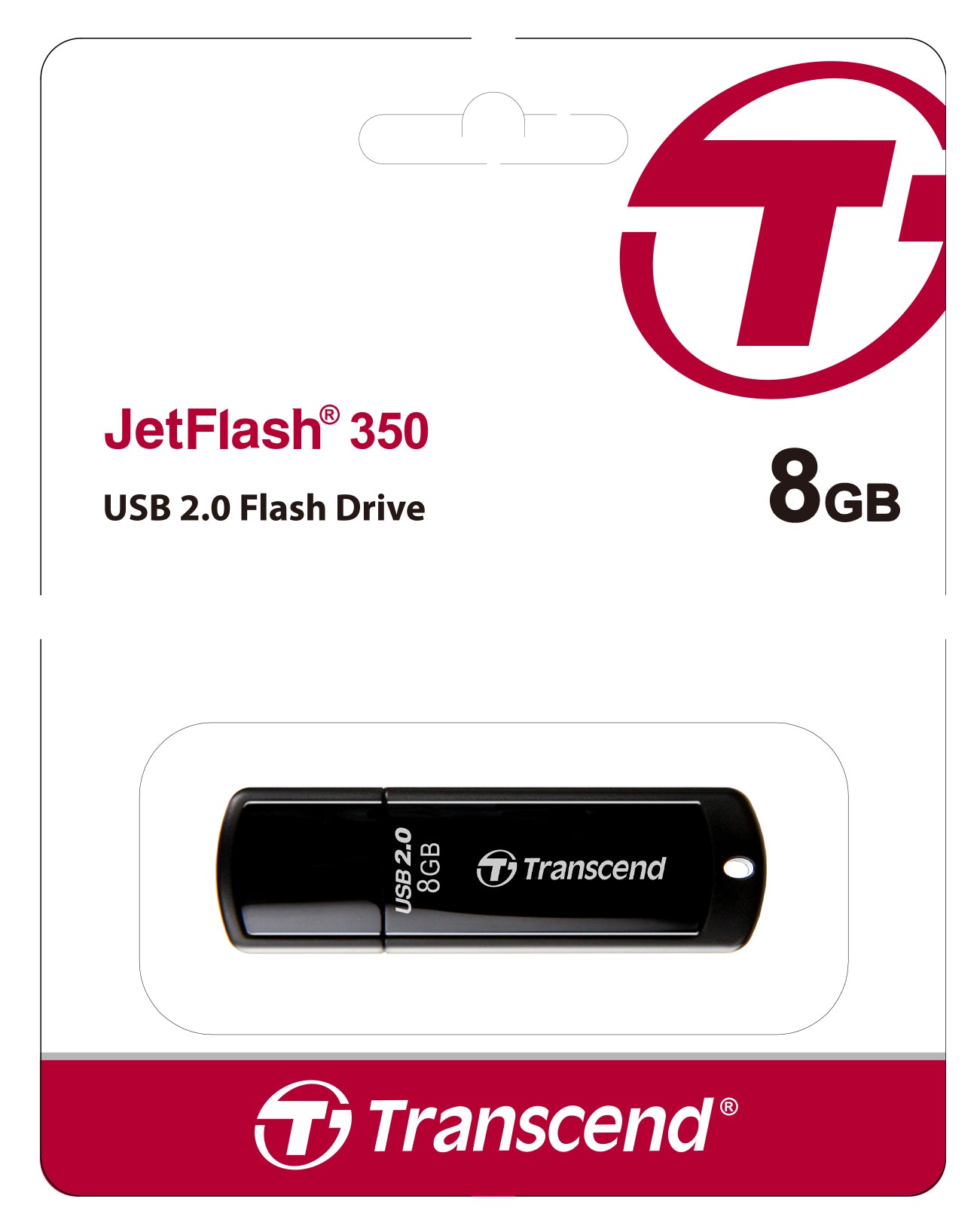Transcend JetFlash 350 8GB USB 2.0 Flash Drive Black