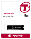 Transcend JetFlash 350 8GB USB 2.0 Flash Drive Black