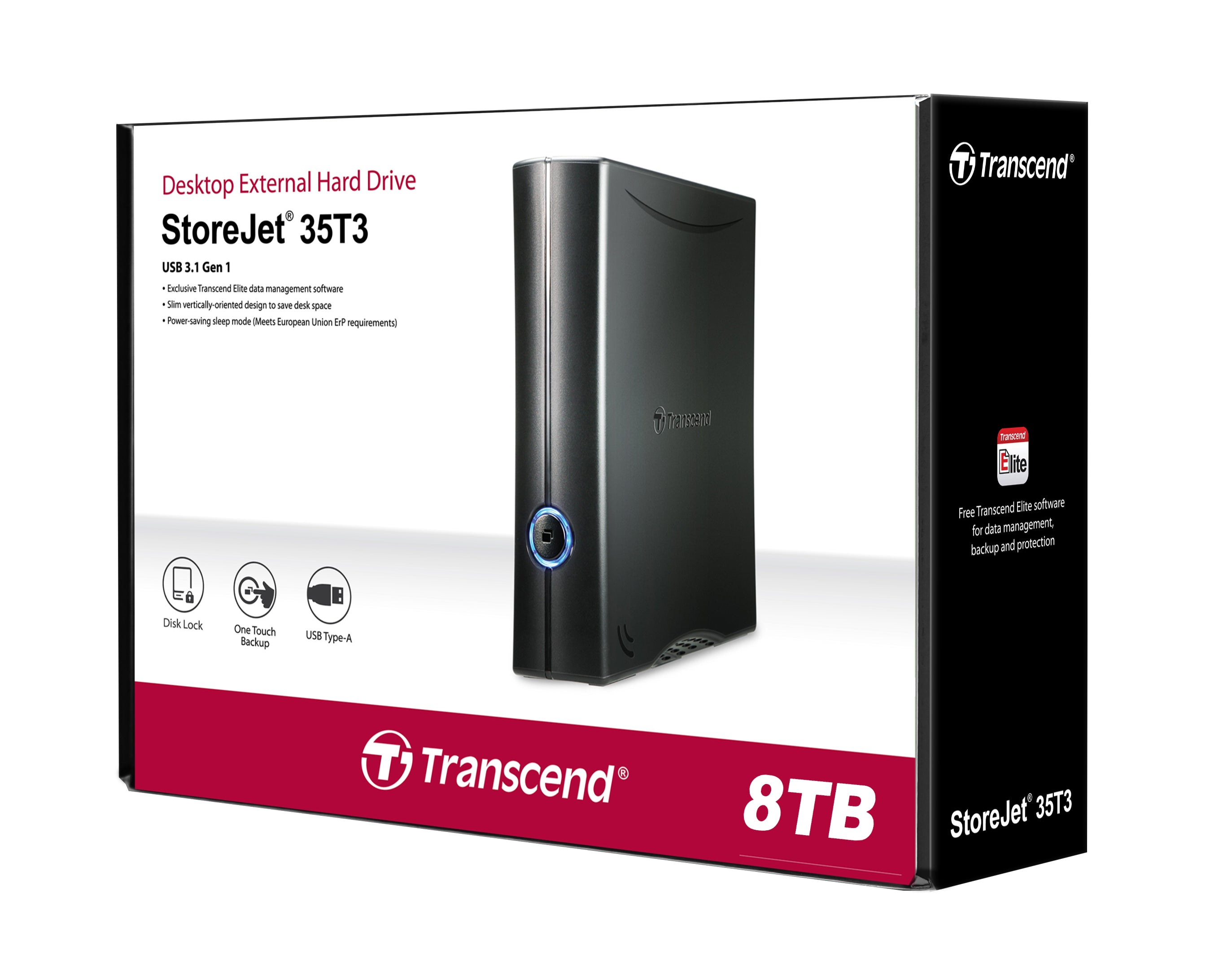 Transcend StoreJet 35T3 8TB Desktop External Hard Drive