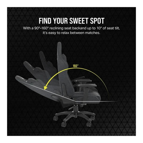 Corsair TC100 RELAXED Fabric Gaming Chair Black - CF-9010051-WW