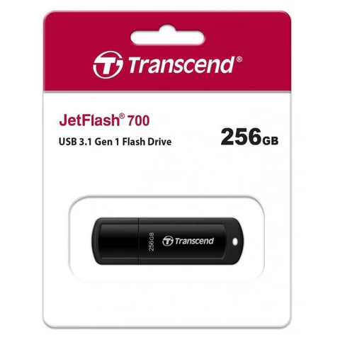 Transcend JetFlash 700 256GB USB 3.1 Gen 1 Flash Drive Black