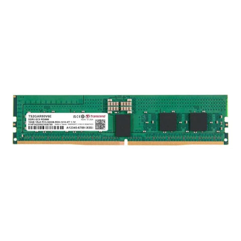 Transcend 16GB 5600MHz DDR5 Registered ECC DIMM Memory Module TS2GAR80V6E