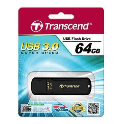 Transcend JetFlash 700 64GB USB 3.1 Gen 1 Flash Drive Black
